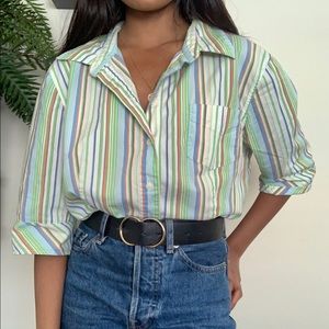 ❌SOLD: Colorful Striped Button Up Top